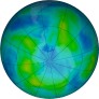 Antarctic ozone map for 2024-04-13